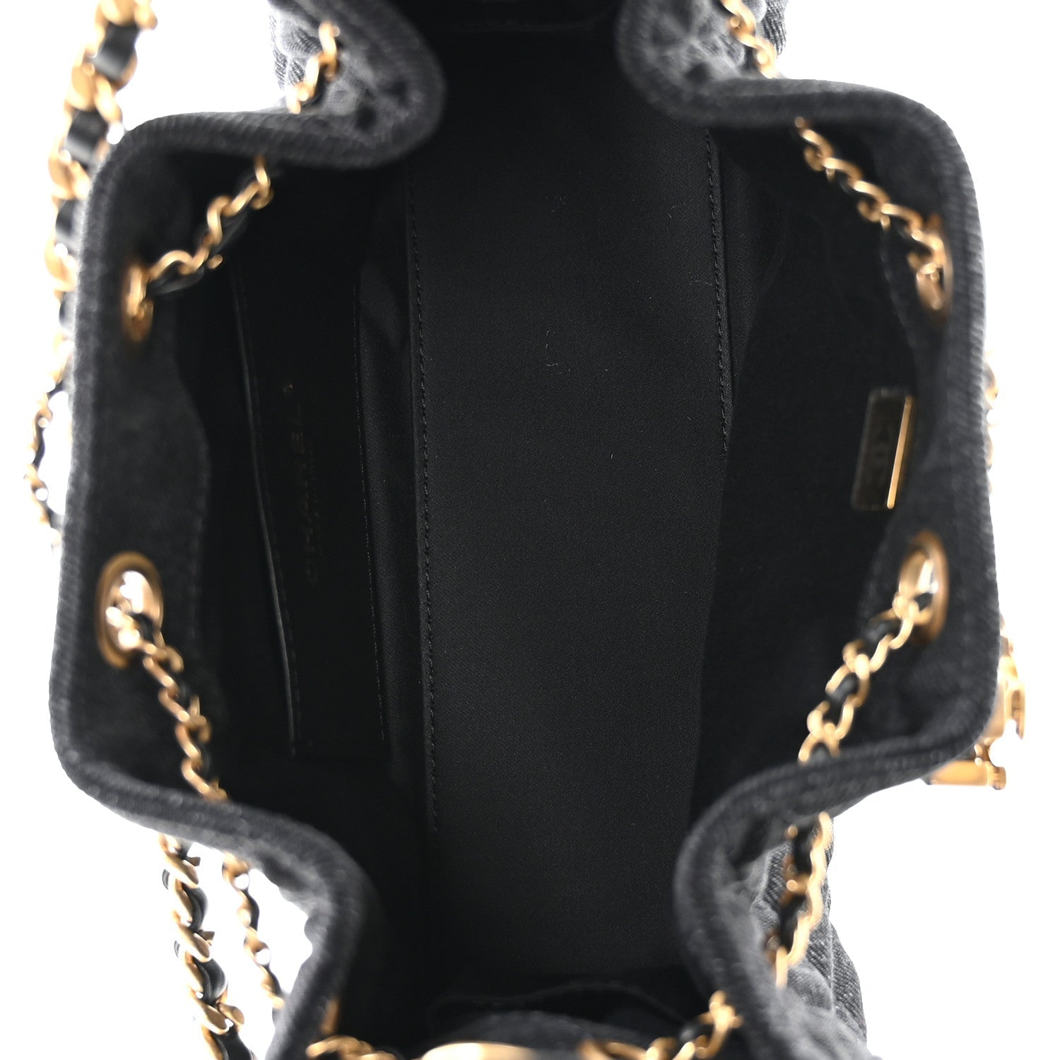 Washed Denim Quilted Mini Chanel 25 Handbag Black
