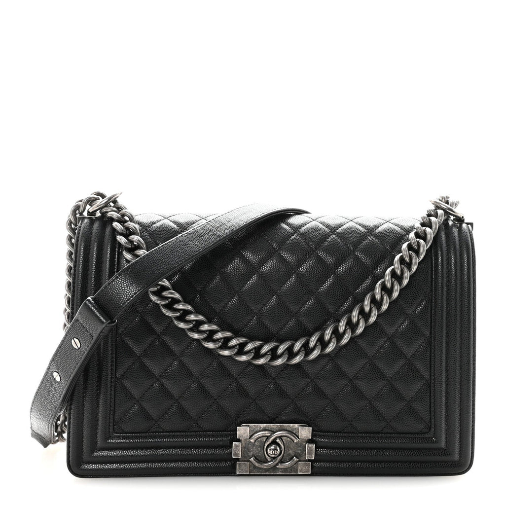 Caviar Quilted New Medium Boy Flap Black
