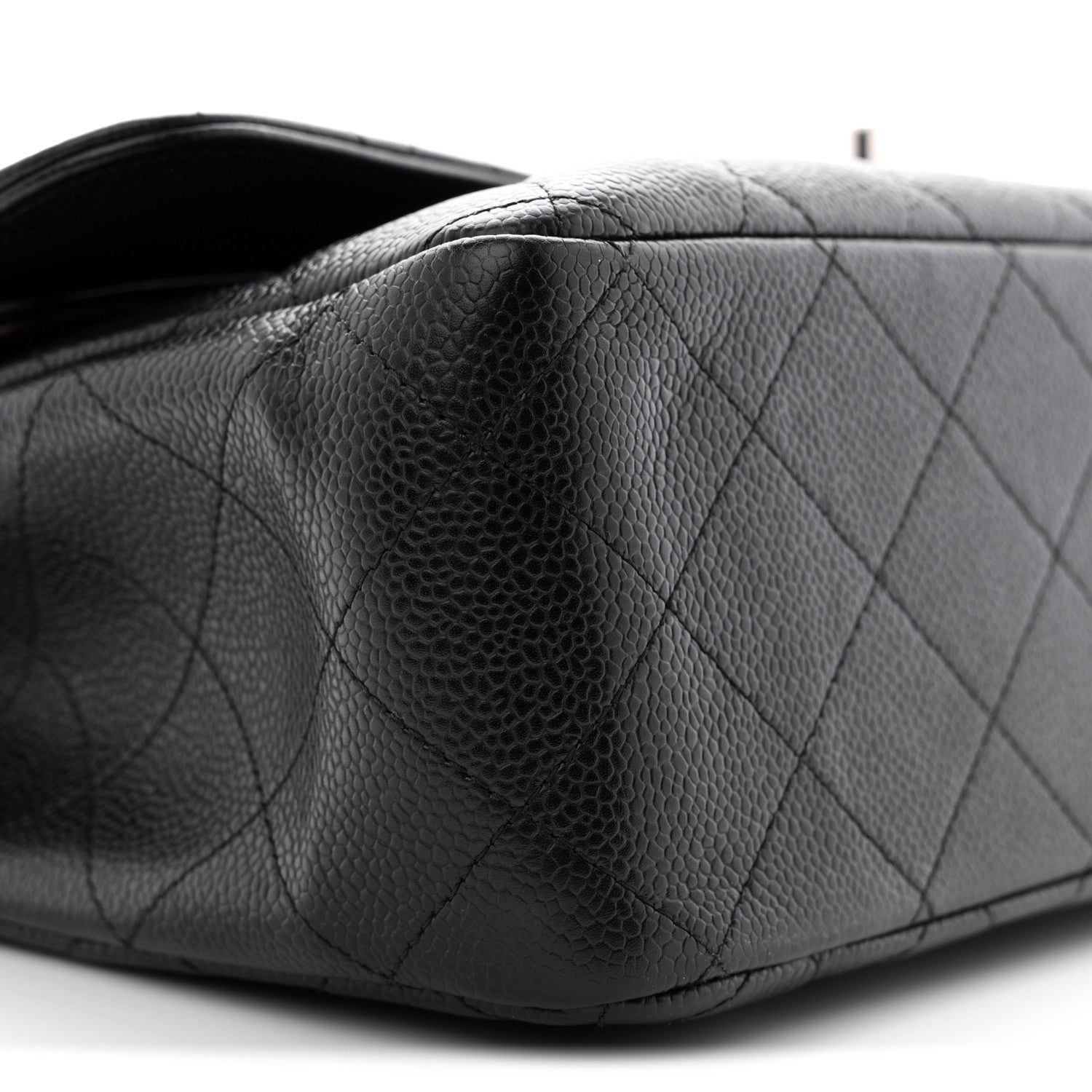 Caviar Quilted Jumbo Double Flap Black