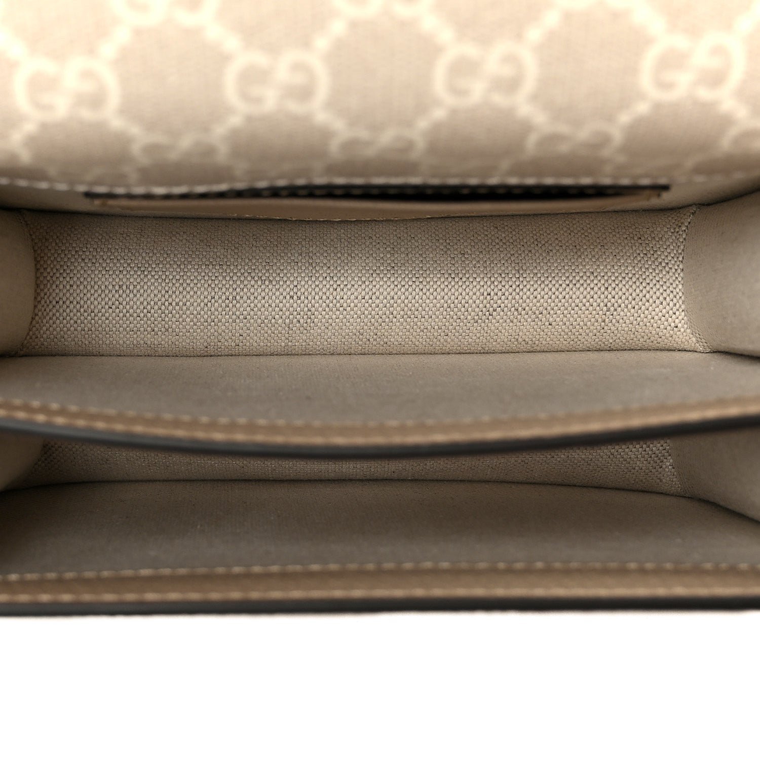 GG Supreme Monogram Textured Dollar Calfskin Mini Retro Interlocking G Flap Shoulder Bag Beige Mystic White Oatmeal