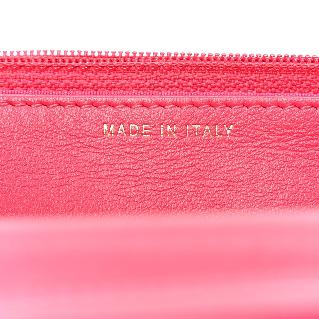 Tweed Calfskin Signe Wallet On Chain WOC Black Pink Orange