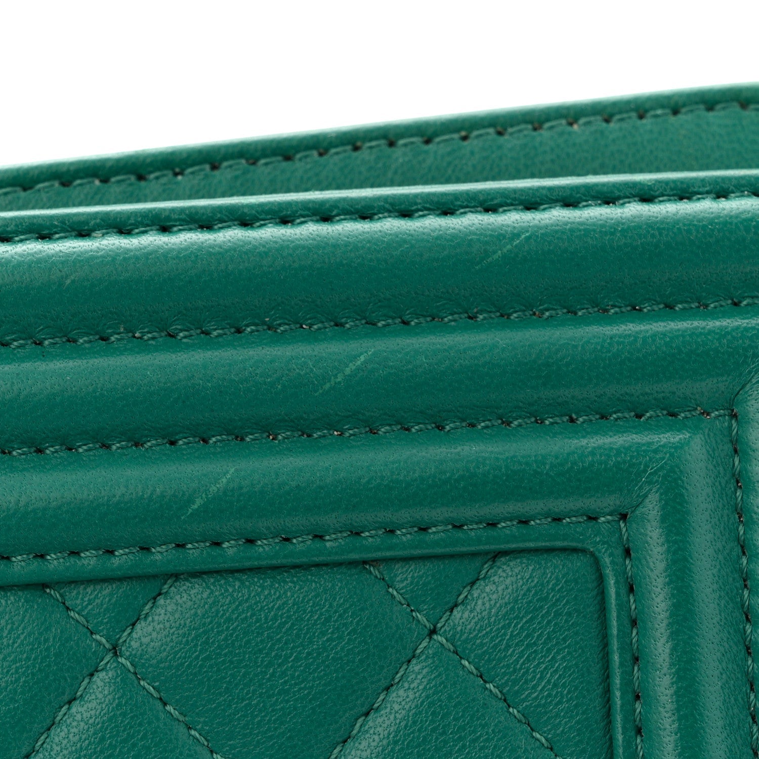 Lambskin Quilted Medium Boy Flap Green