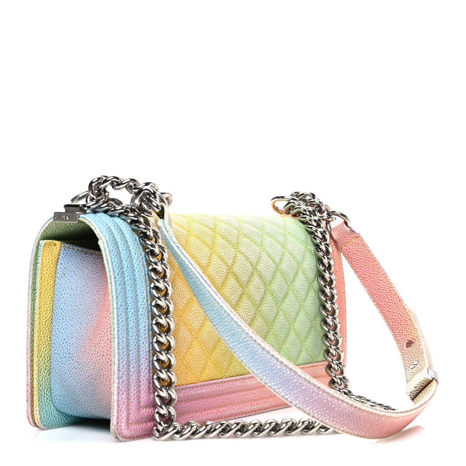 Caviar Quilted Medium Cuba Rainbow Boy Flap Multicolor
