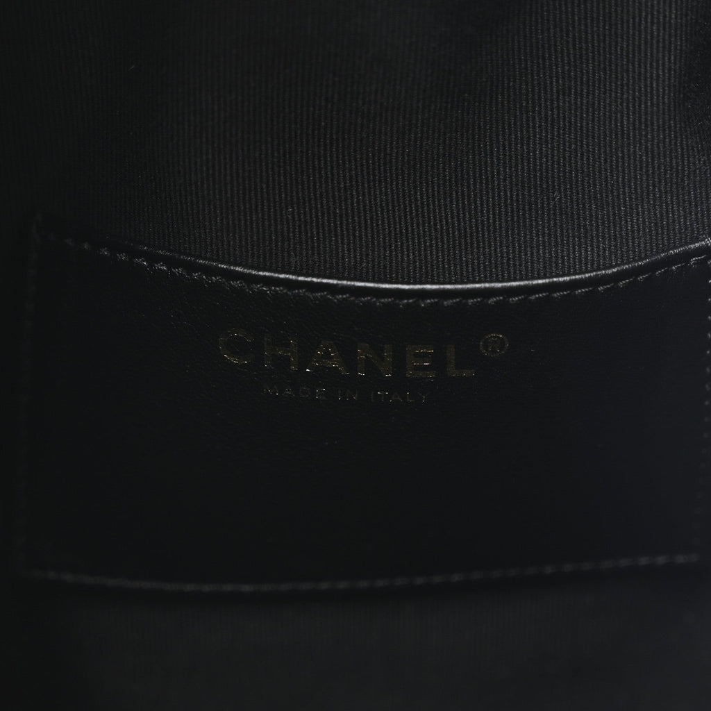 Suede Quilted Medium Chanel 25 Handbag Black