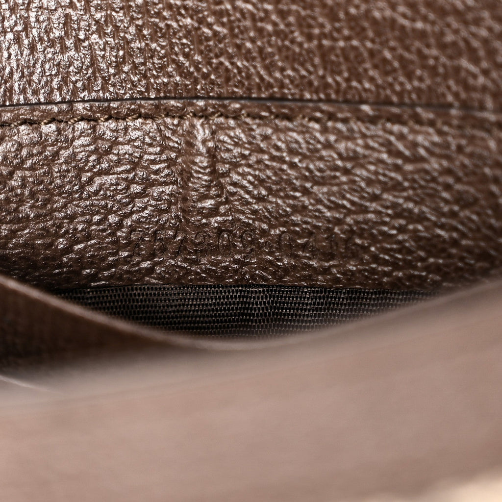 GG Supreme Monogram Textured Dollar Calfskin Web Mini Ophidia Flap Shoulder Bag Beige Ebony New Acero