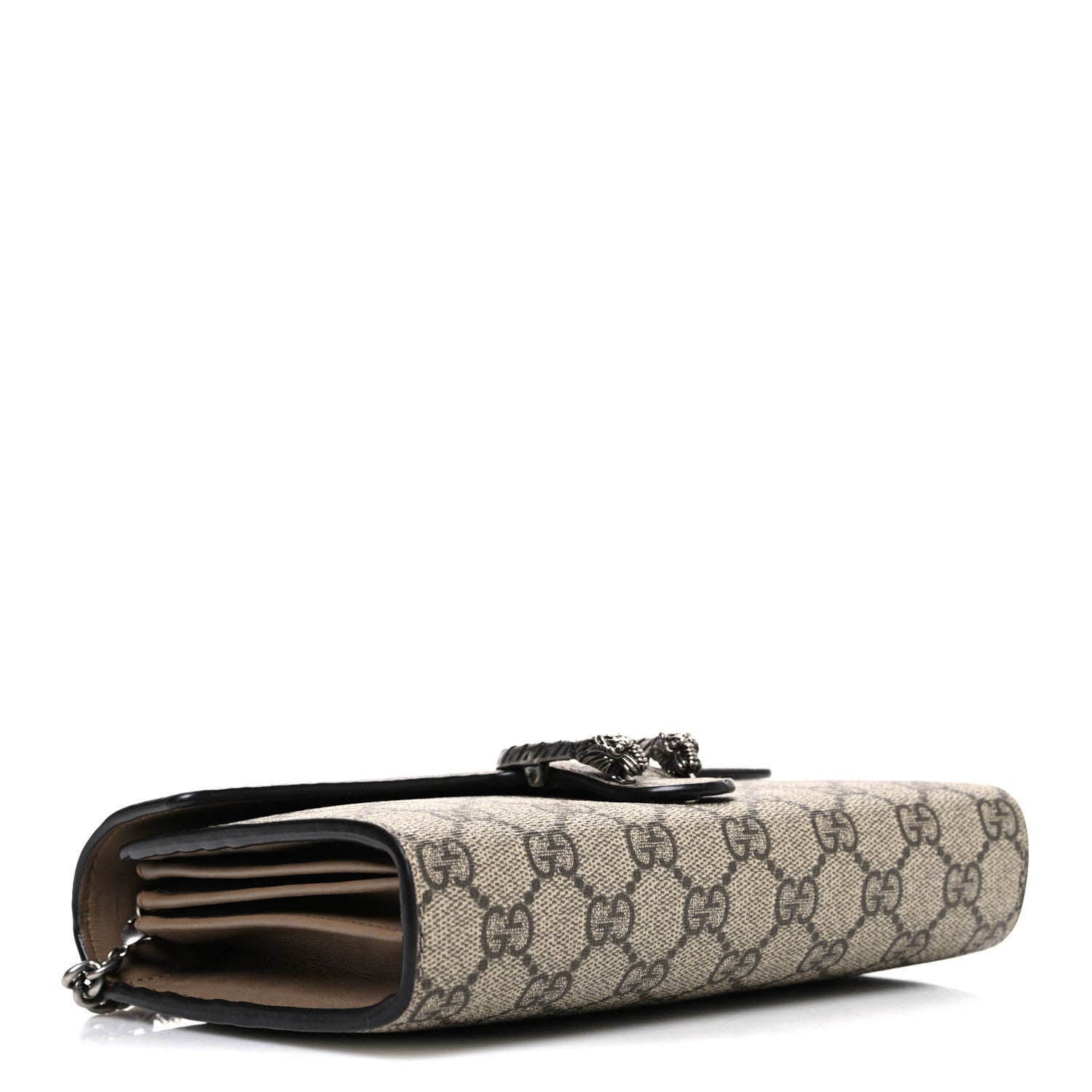 GG Supreme Monogram Mini Dionysus Chain Wallet Beige Taupe
