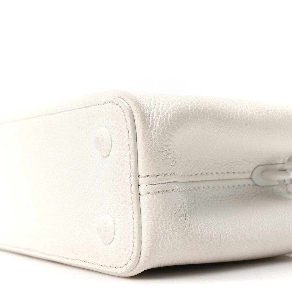 Taurillon Capucines East West Mini Optic White