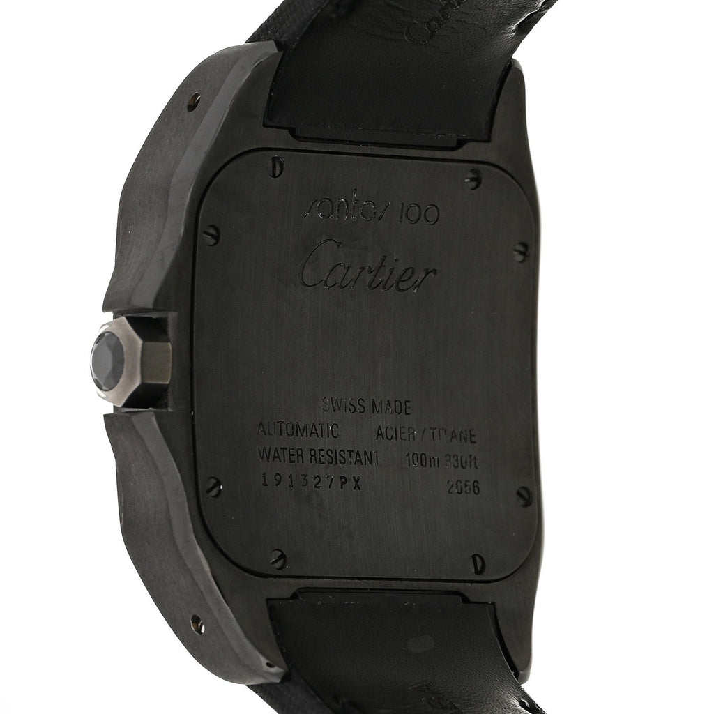 ADLC Titanium Nylon 38mm Santos 100 Chronograph Automatic Watch Black