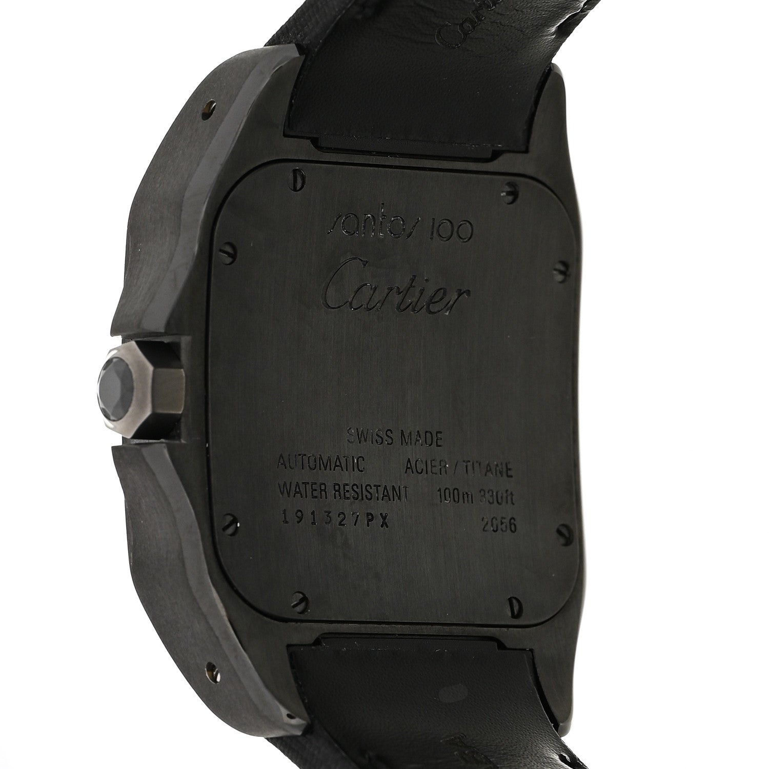 ADLC Titanium Nylon 38mm Santos 100 Chronograph Automatic Watch Black