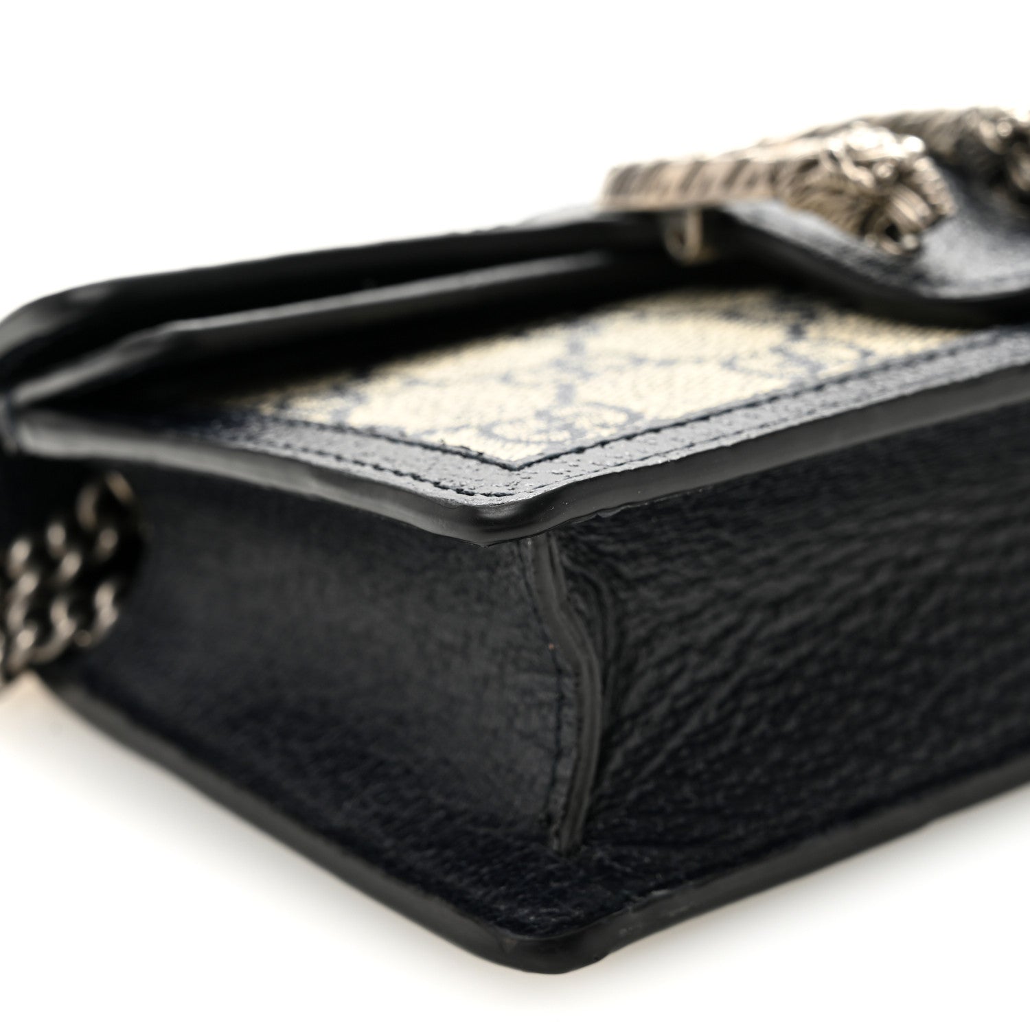 GG Supreme Monogram Textured Dollar Calfskin Super Mini Dionysus Shoulder Bag Beige Blue