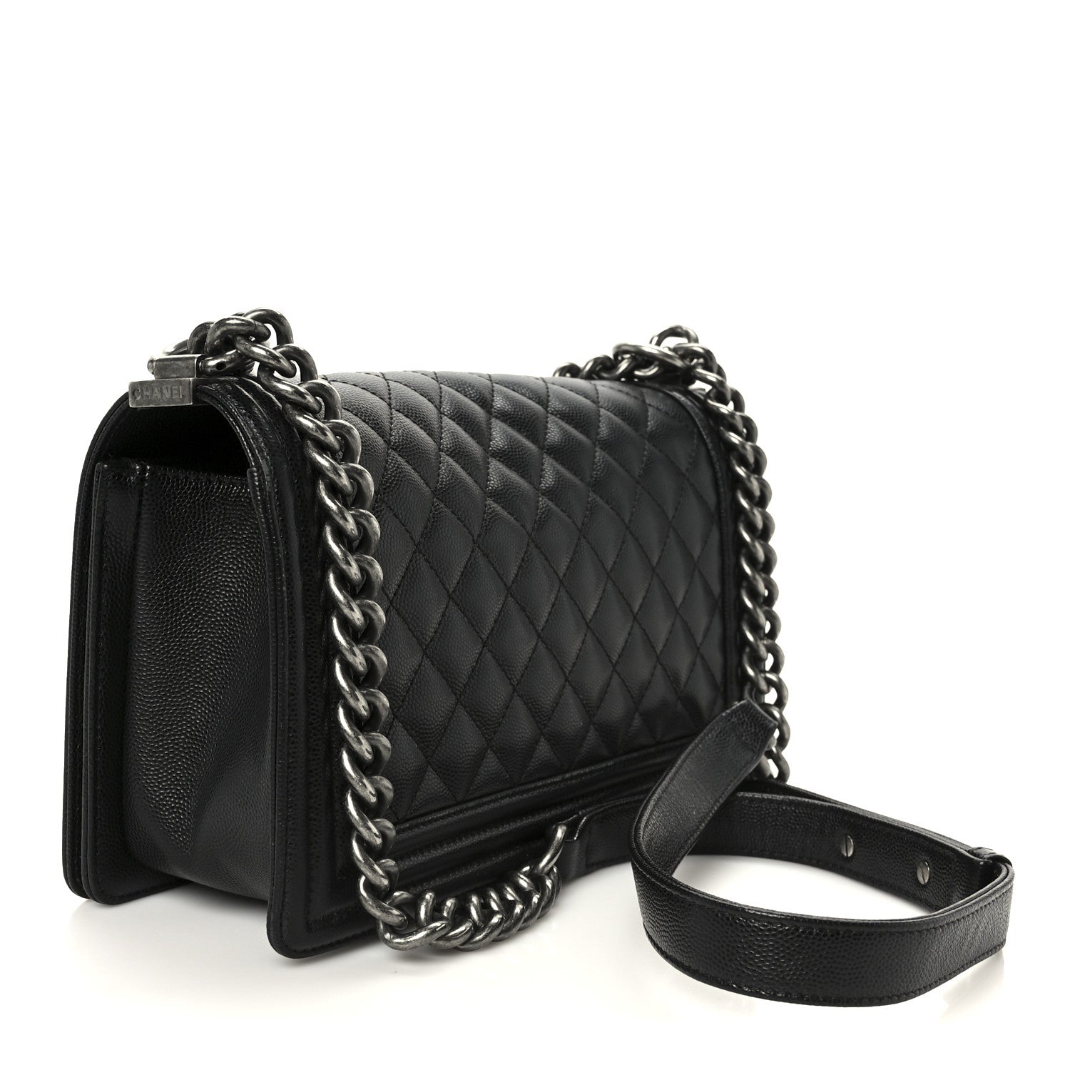 Caviar Quilted Medium Boy Flap Black