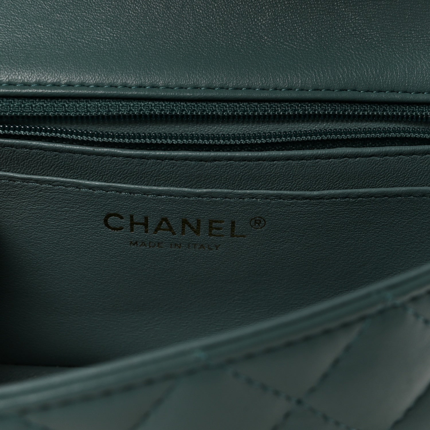Lambskin Quilted Mini Rectangular Flap Green