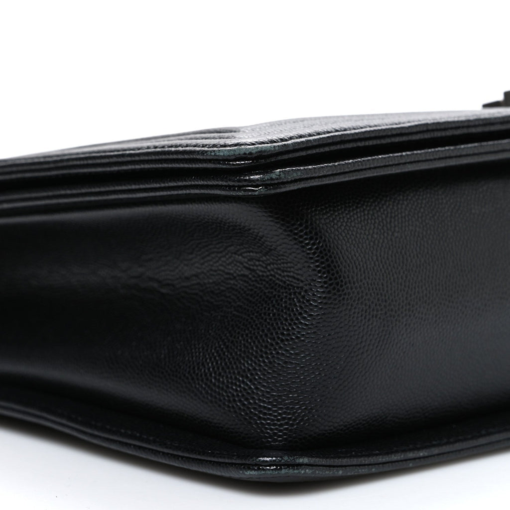 Caviar Quilted Large Boy Flap Black