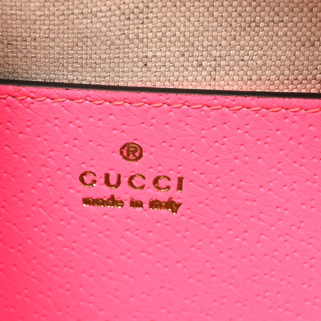 GG Supreme Monogram Textured Dollar Calfskin Web Ophidia Small Crossbody Bag Beige Ebony Fuchsia
