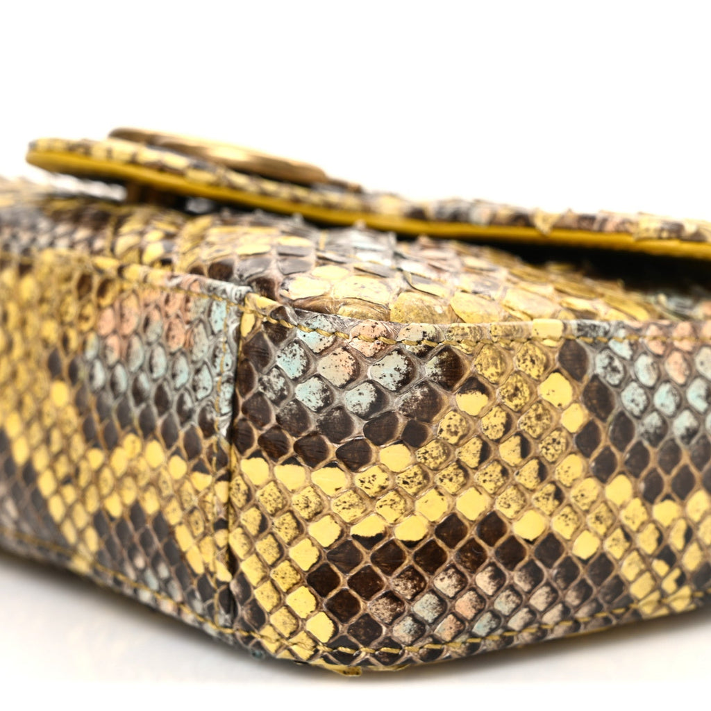 Snakeskin Matelasse GG Marmont Shoulder Bag Green Multicolor
