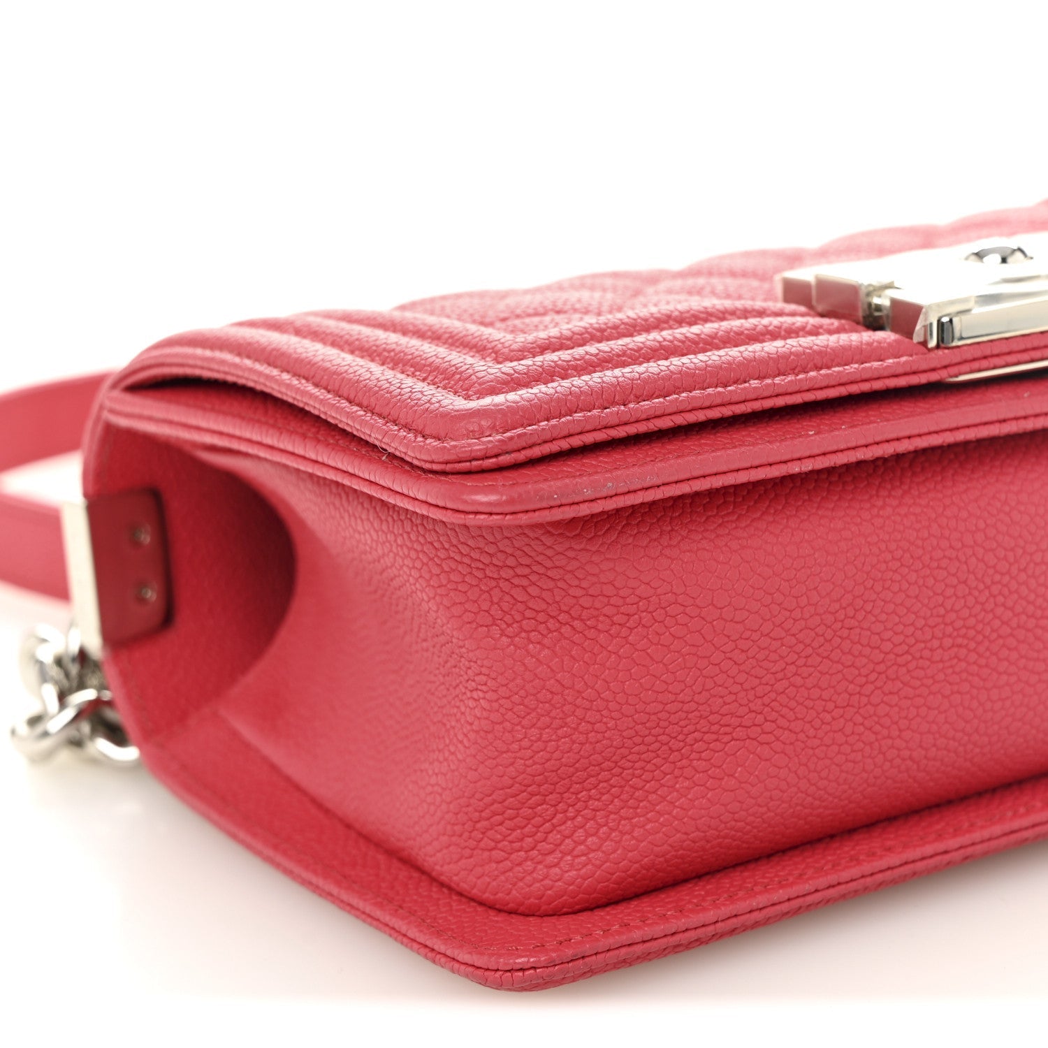 Caviar Quilted Small Boy Flap Red