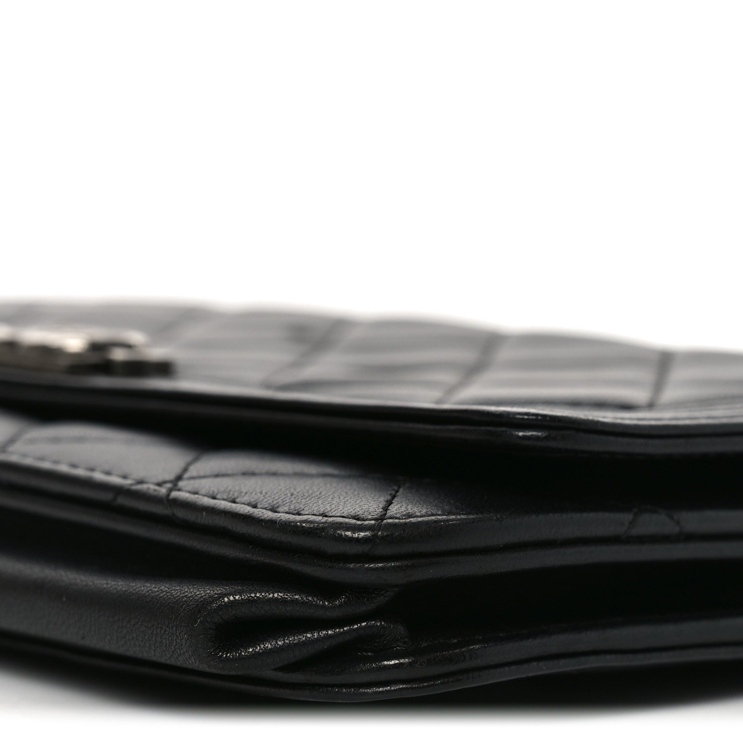 Lambskin Quilted Boy Wallet On Chain WOC Black