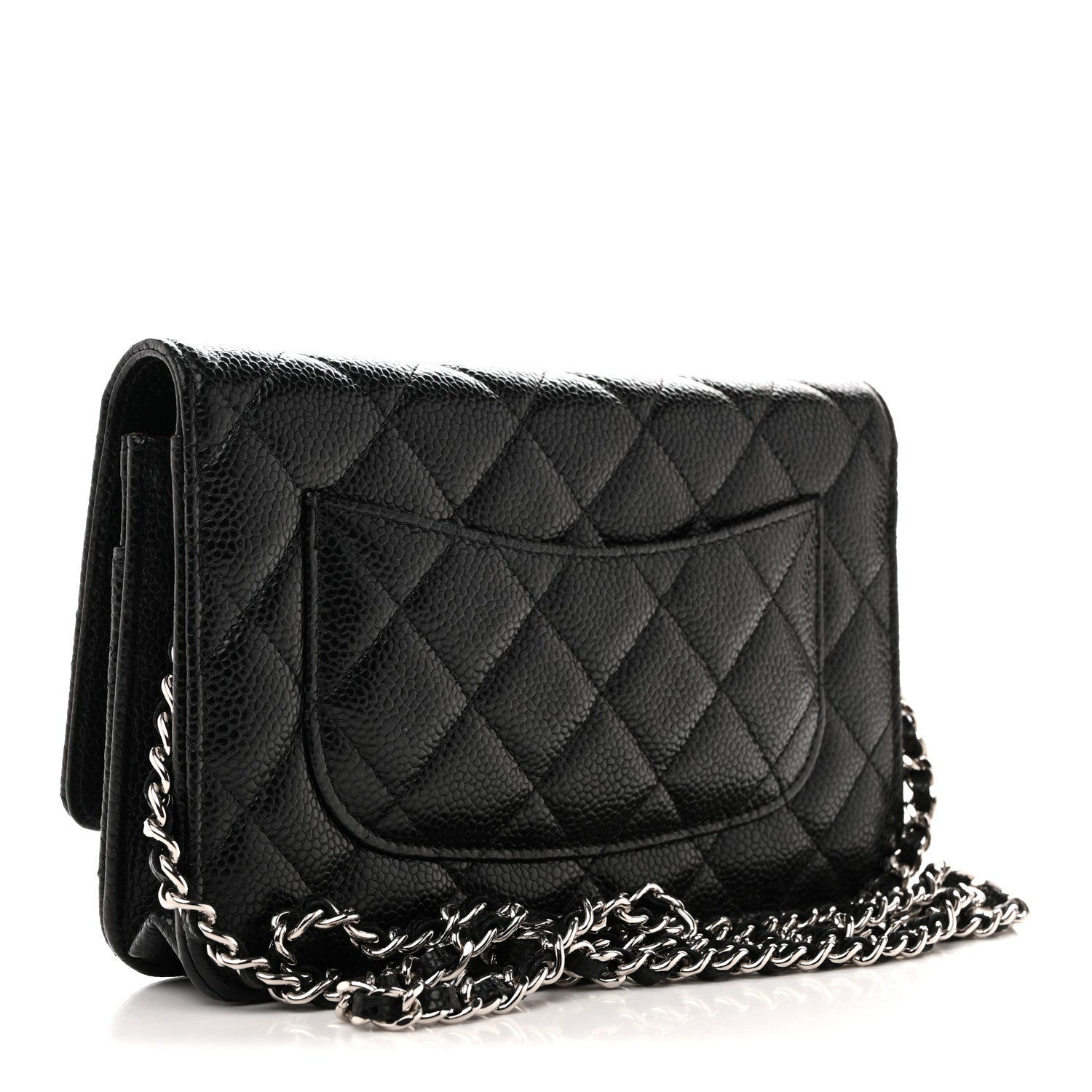 Caviar Quilted Wallet on Chain WOC Black
