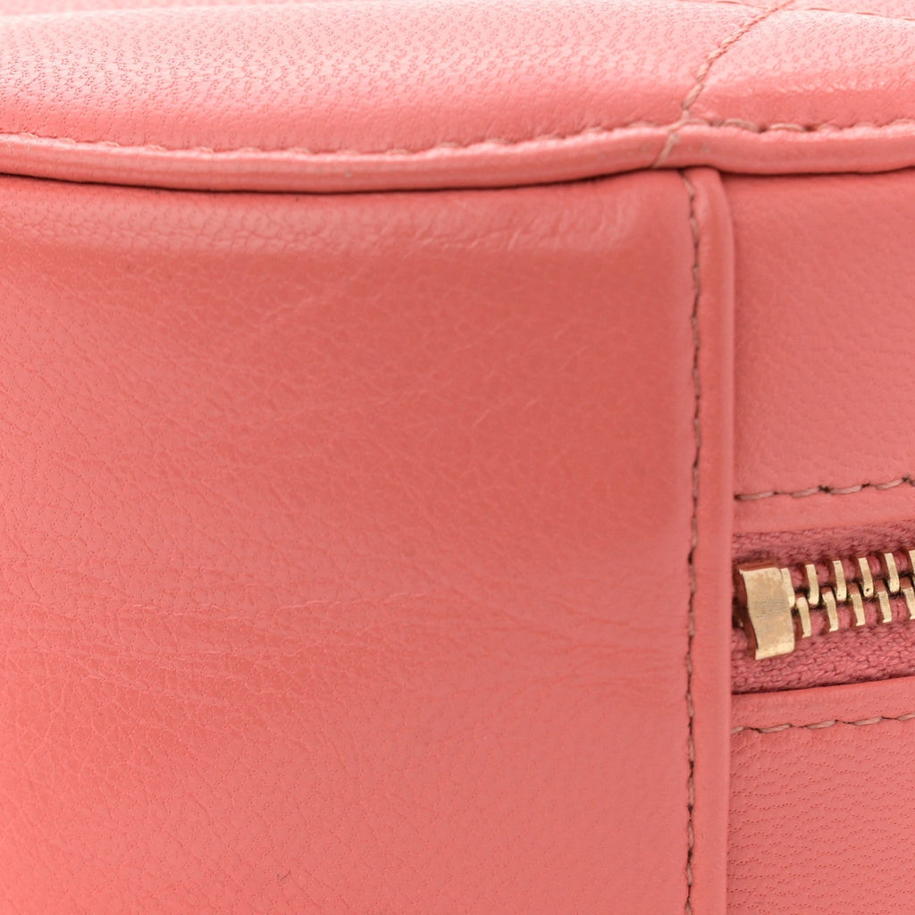 Lambskin Quilted Chanel 19 Round Clutch With Chain Pink