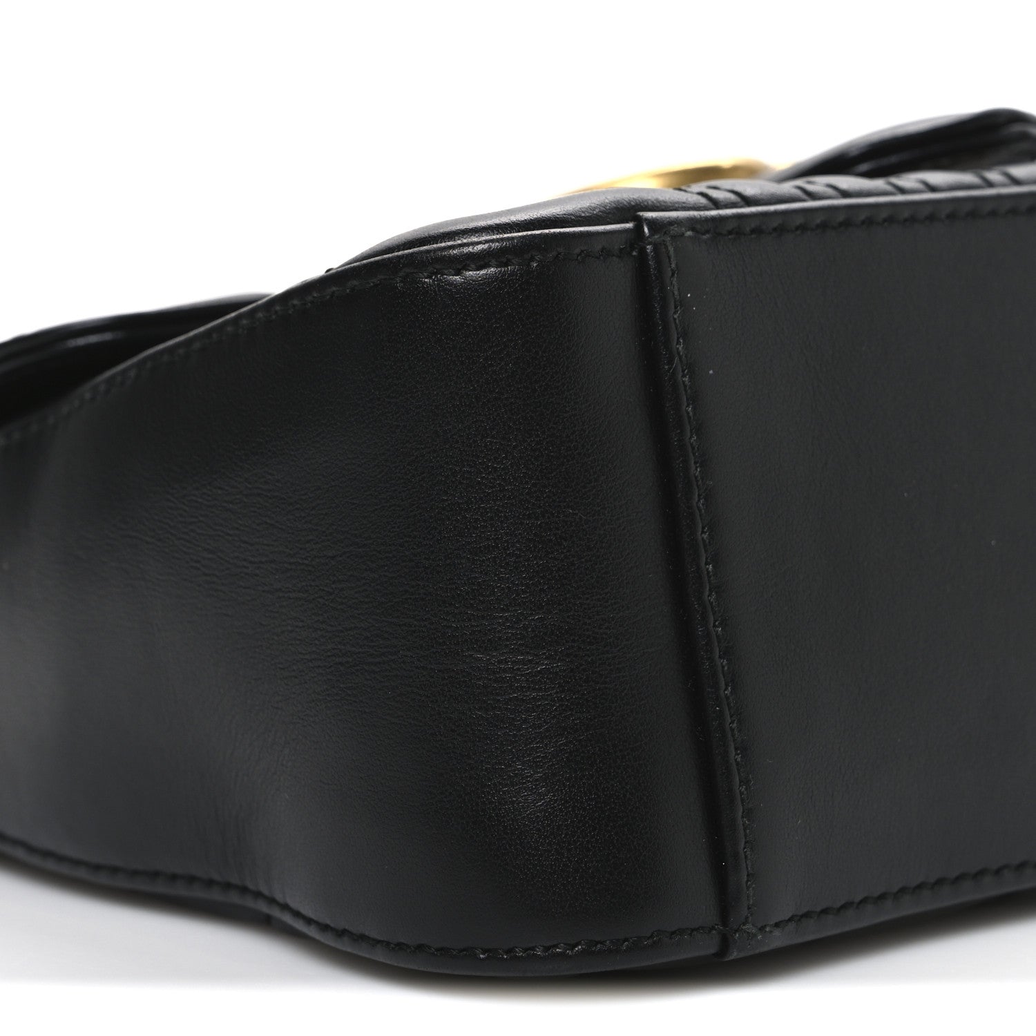 Calfskin Matelasse Mini GG Marmont Top Handle Shoulder Bag Black