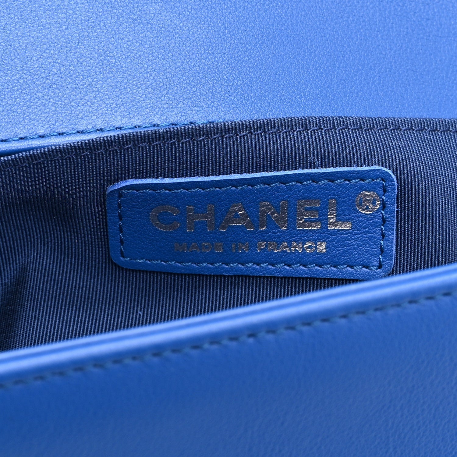 Lambskin Chevron Quilted Medium Boy Flap Blue