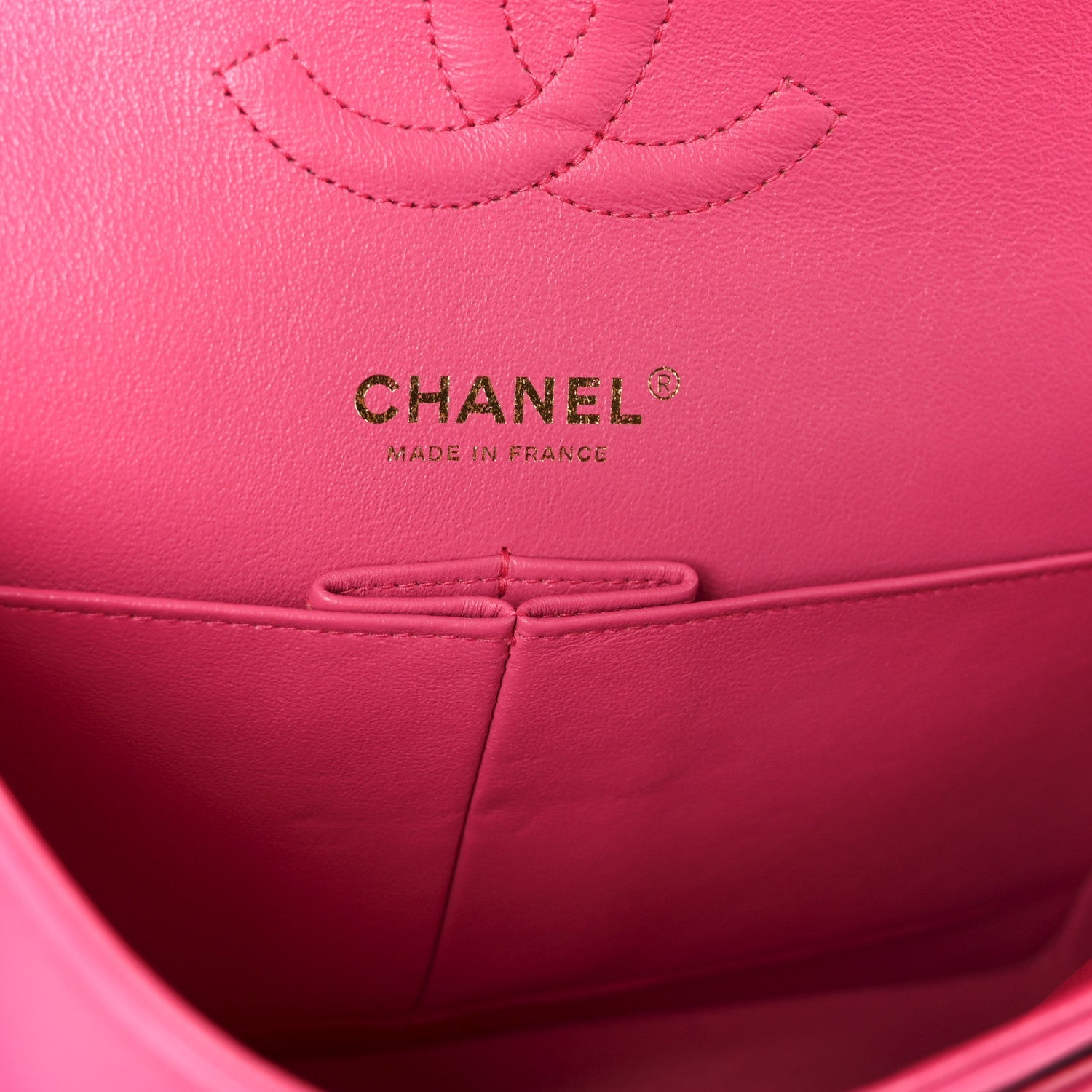 Lambskin Quilted Medium Double Flap Pink