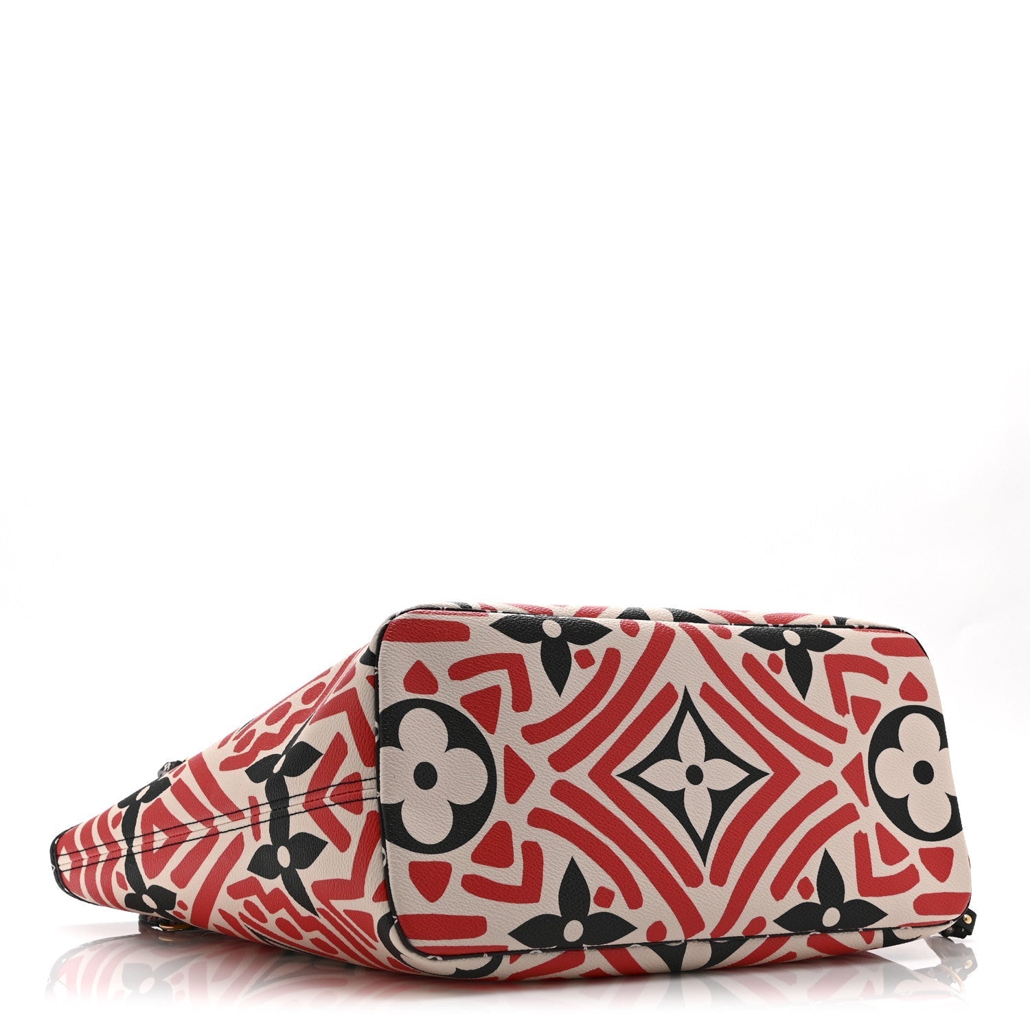 Monogram Giant Crafty Neverfull MM Creme Rouge Black