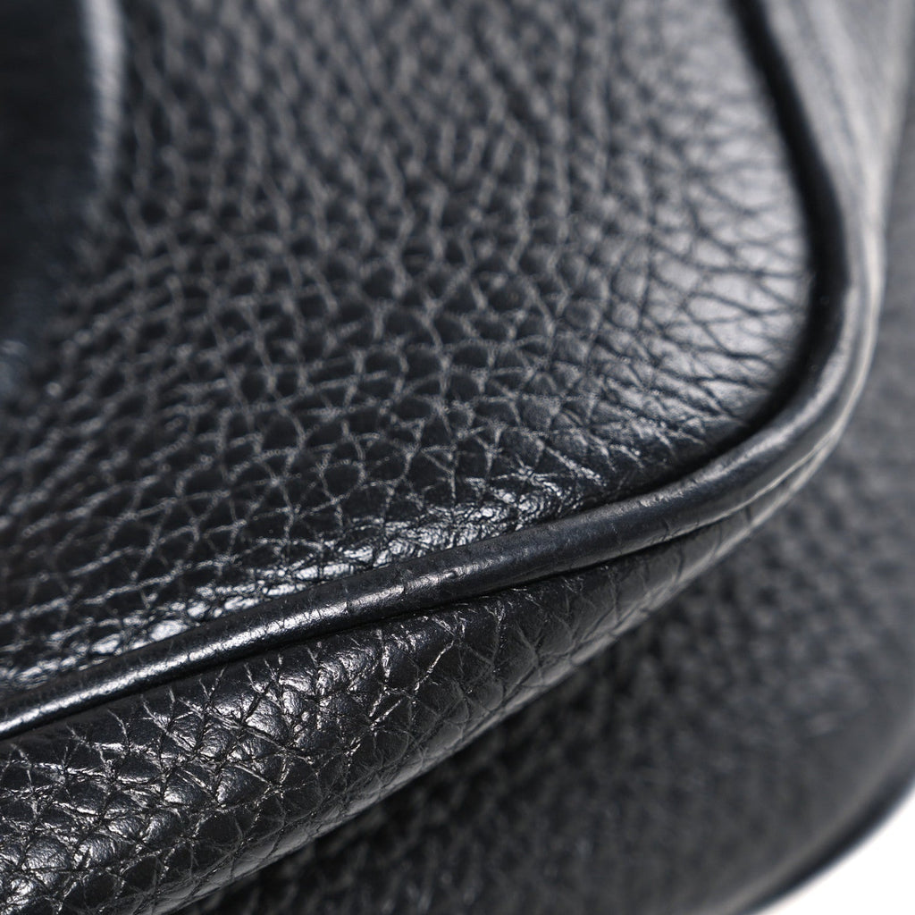 Pebbled Calfskin Small Soho Disco Bag Black