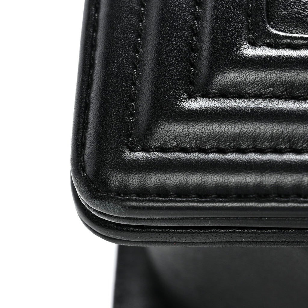 Calfskin Quilted Medium Boy Flap Black