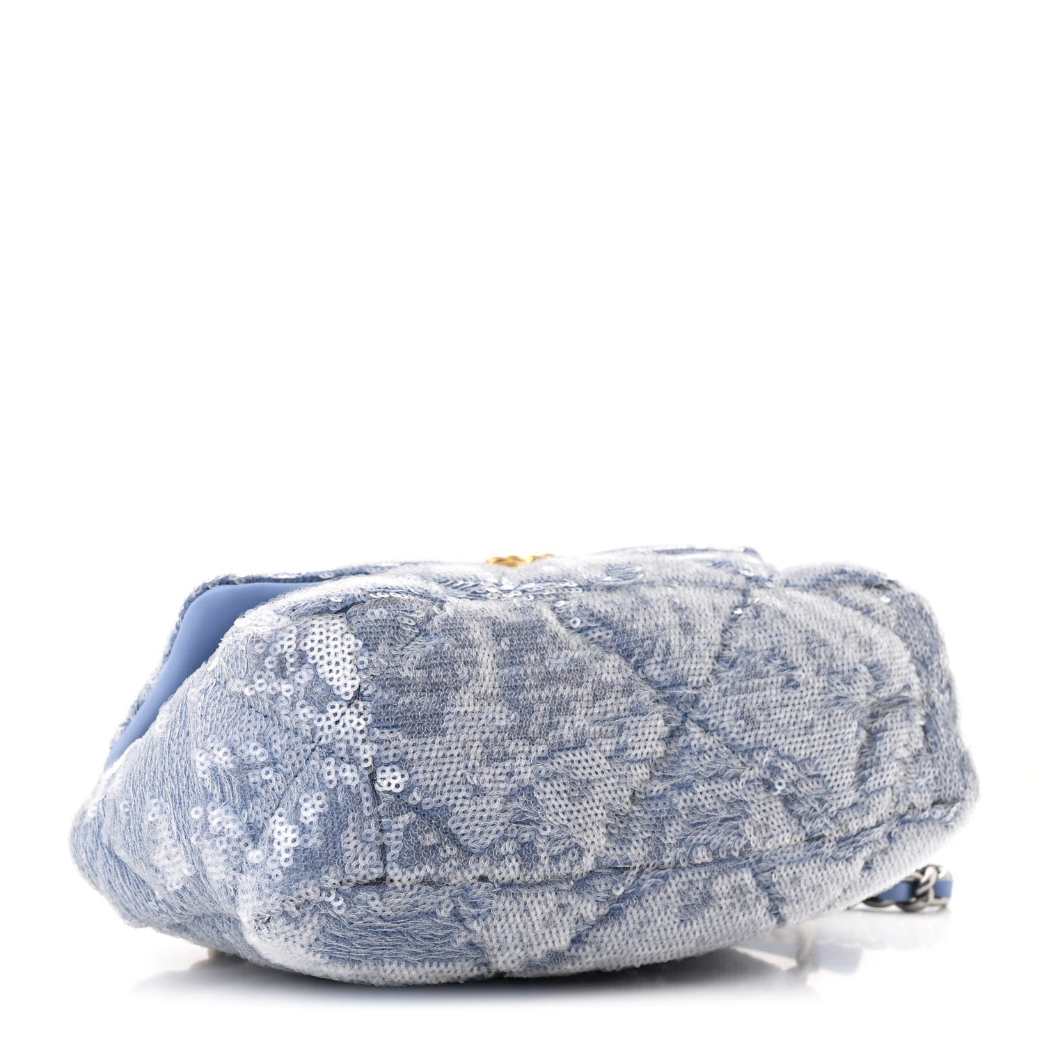 Sequin Quilted Medium Chanel 19 Flap Light Blue