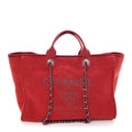 Lurex Boucle Medium Deauville Tote Red