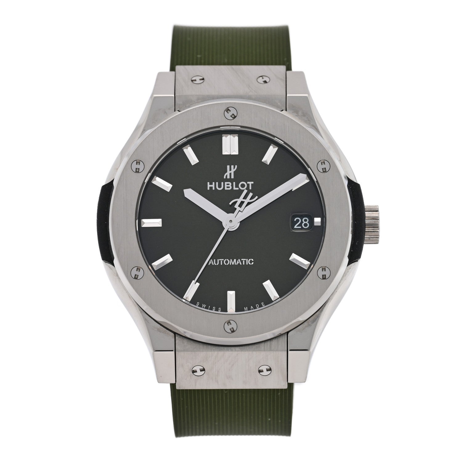 Titanium Rubber 38mm Classic Fusion Automatic Watch Green 565.NX.8970.RX