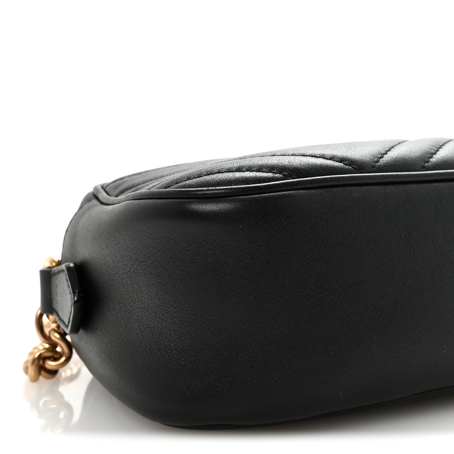 Calfskin Matelasse Small GG Marmont Chain Shoulder Bag Black