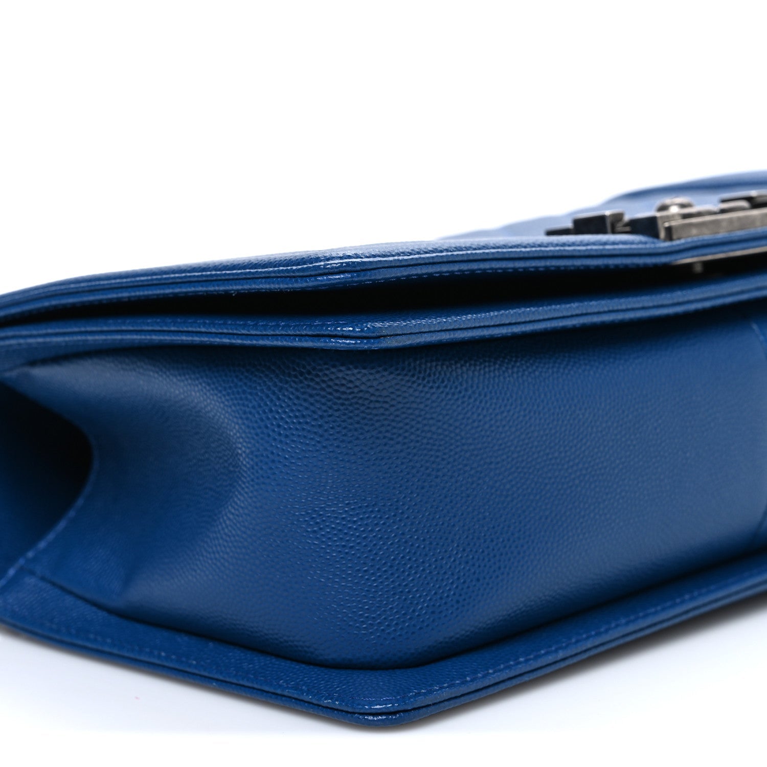 Caviar Quilted Medium Boy Flap Dark Blue