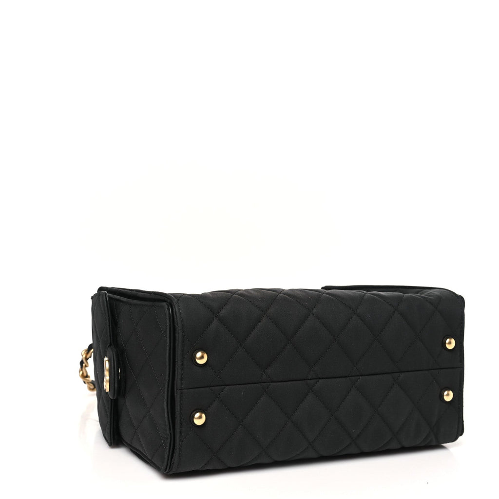 Canvas Quilted Small Chanel 25 Handbag Black