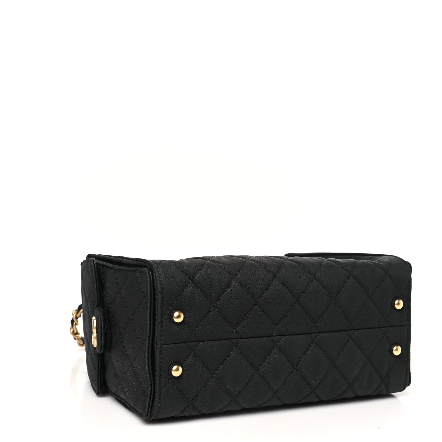 Canvas Quilted Small Chanel 25 Handbag Black