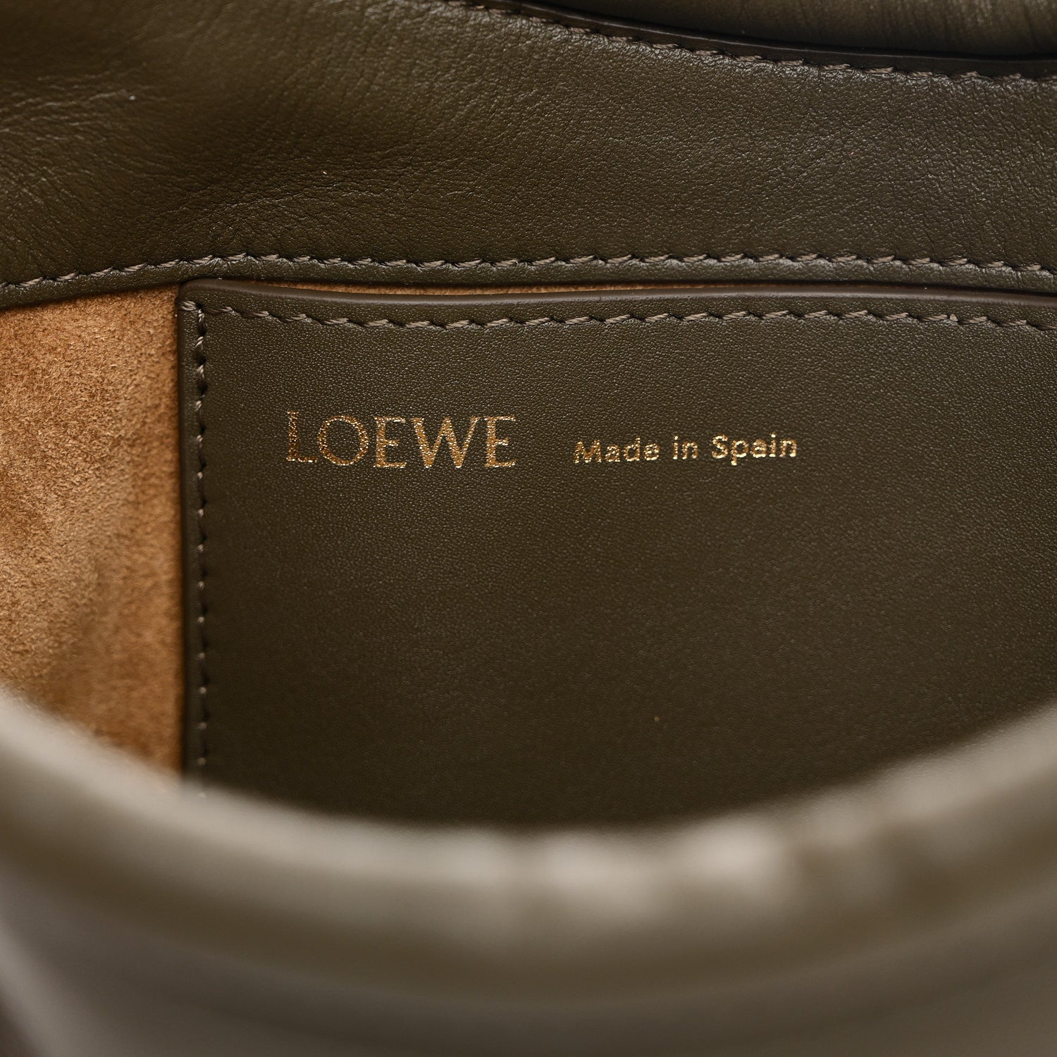 Shiny Nappa Calfskin Paseo Satchel Dark Khaki