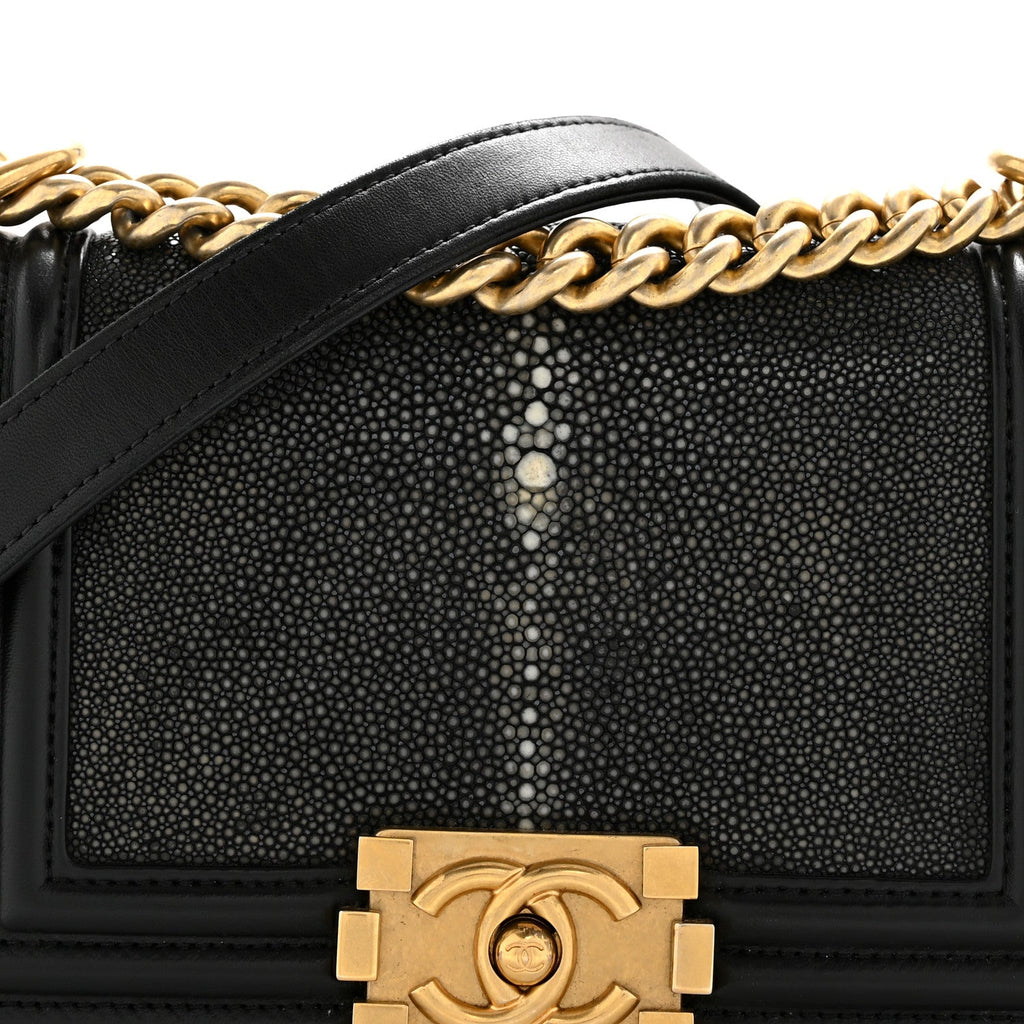 Galuchat Stingray Small Boy Flap Black