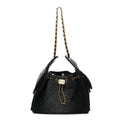 Washed Denim Quilted Small Chanel 25 Handbag Black