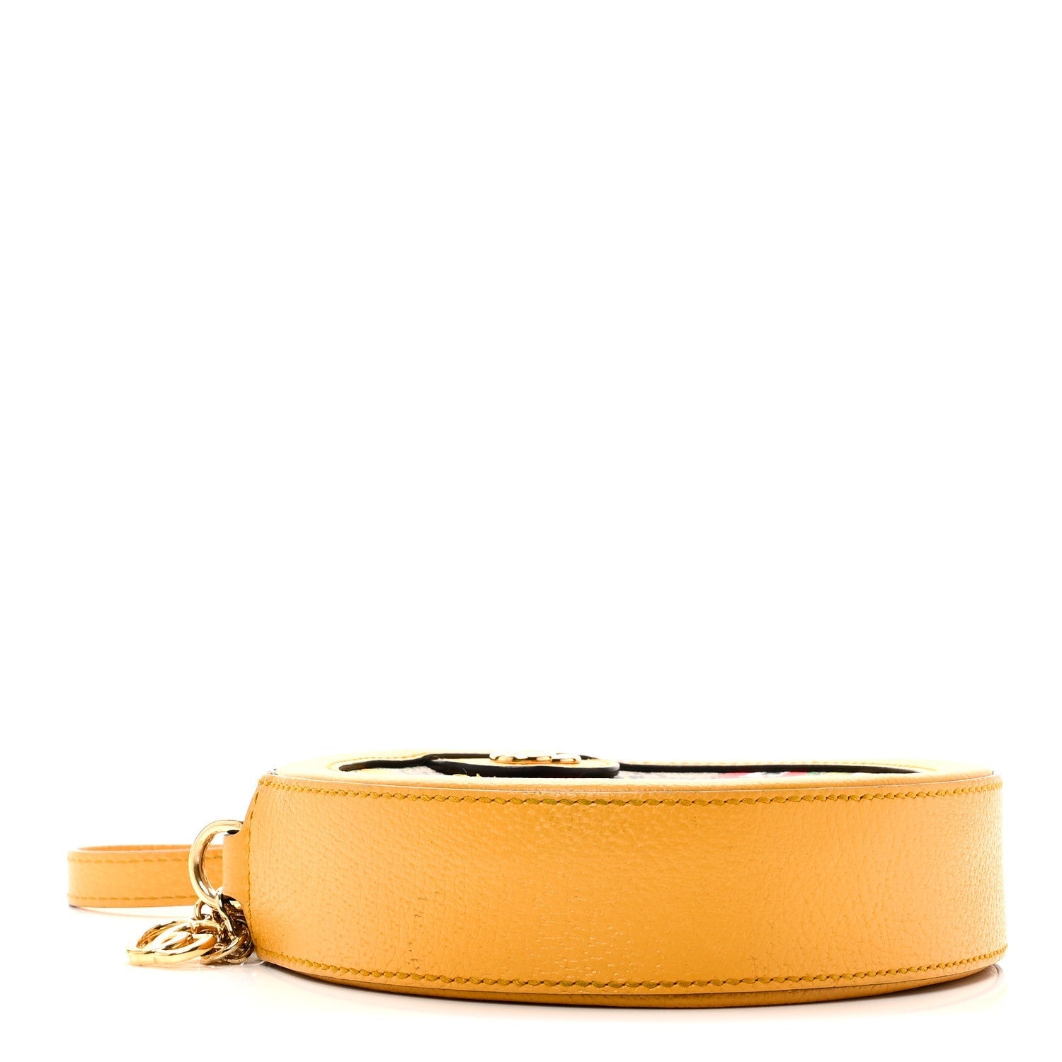 GG Supreme Monogram Flora Web Mini Ophidia Round Shoulder Bag Beige Multicolor Crop