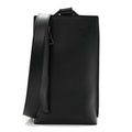 Soft Grained Calfskin Vertical T-Pocket Crossbody Bag Black