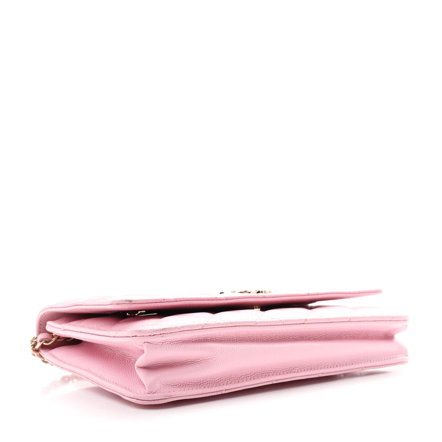 Caviar Quilted Wallet on Chain WOC Light Pink