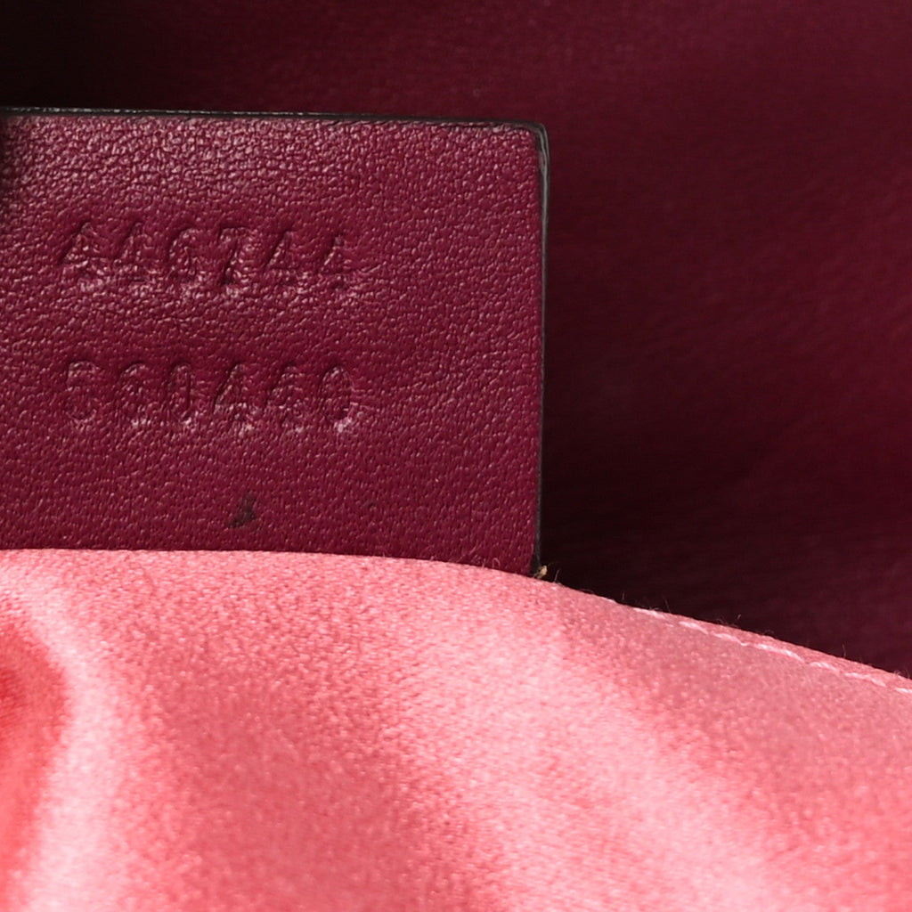 Velvet Matelasse Mini GG Marmont Shoulder Bag Fuchsia Violet Cyclamen
