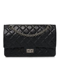 Aged Calfskin Quilted 2.55 Reissue 225 Flap Black