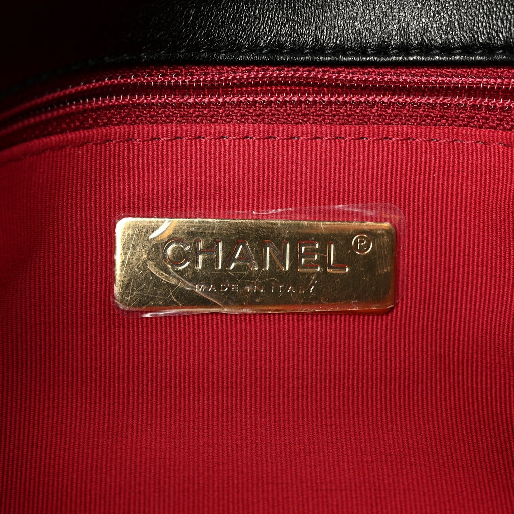 Lambskin Quilted Medium Chanel 19 Flap Black
