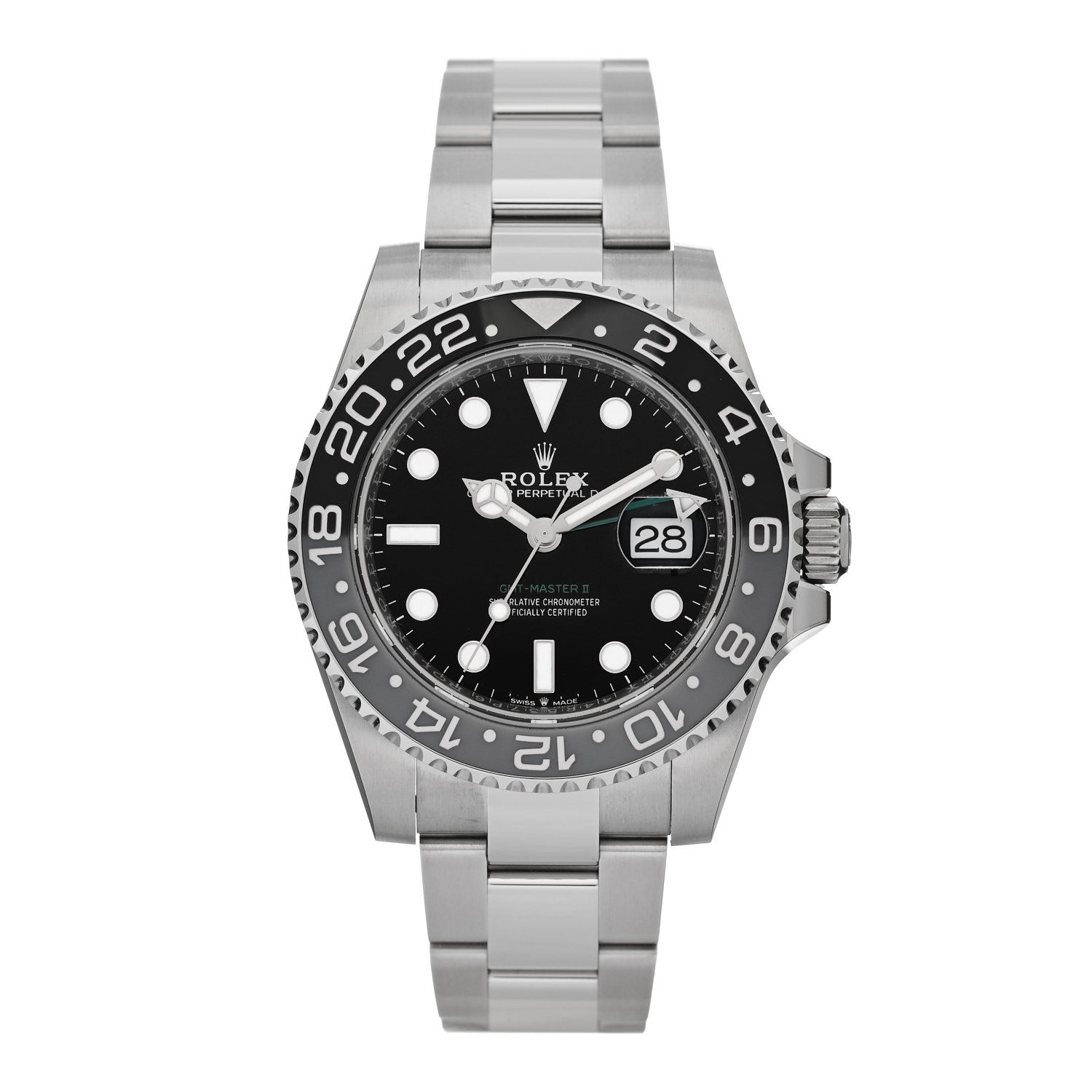 Stainless Steel 40mm Oyster Perpetual Date GMT Master II Bruce Wayne Watch Black 126710GRNR
