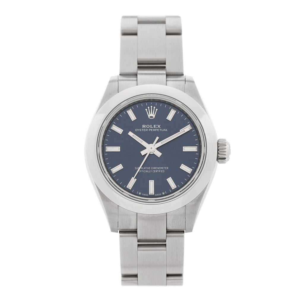Stainless Steel 28mm Oyster Perpetual Watch Bright Blue 276200