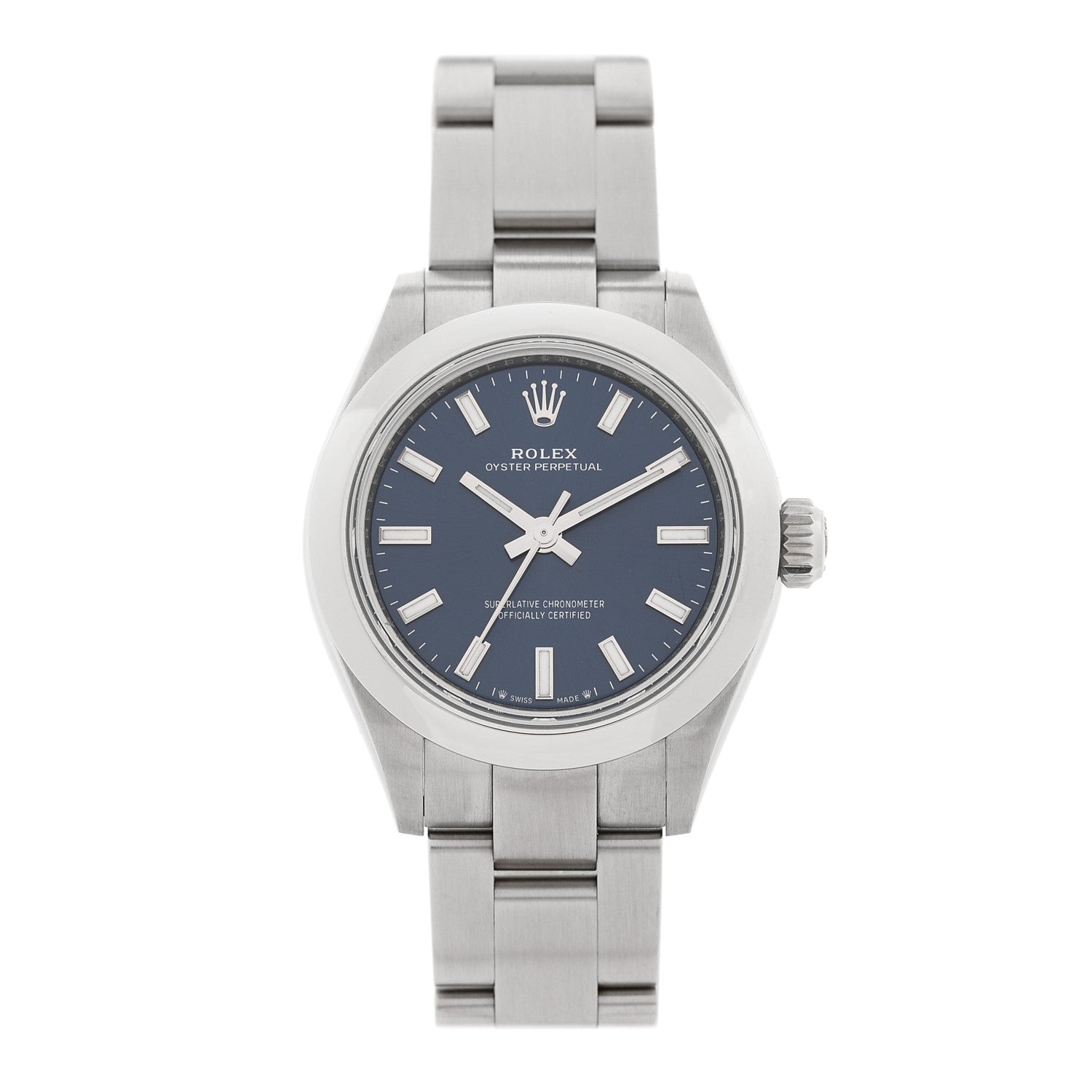 Stainless Steel 28mm Oyster Perpetual Watch Bright Blue 276200