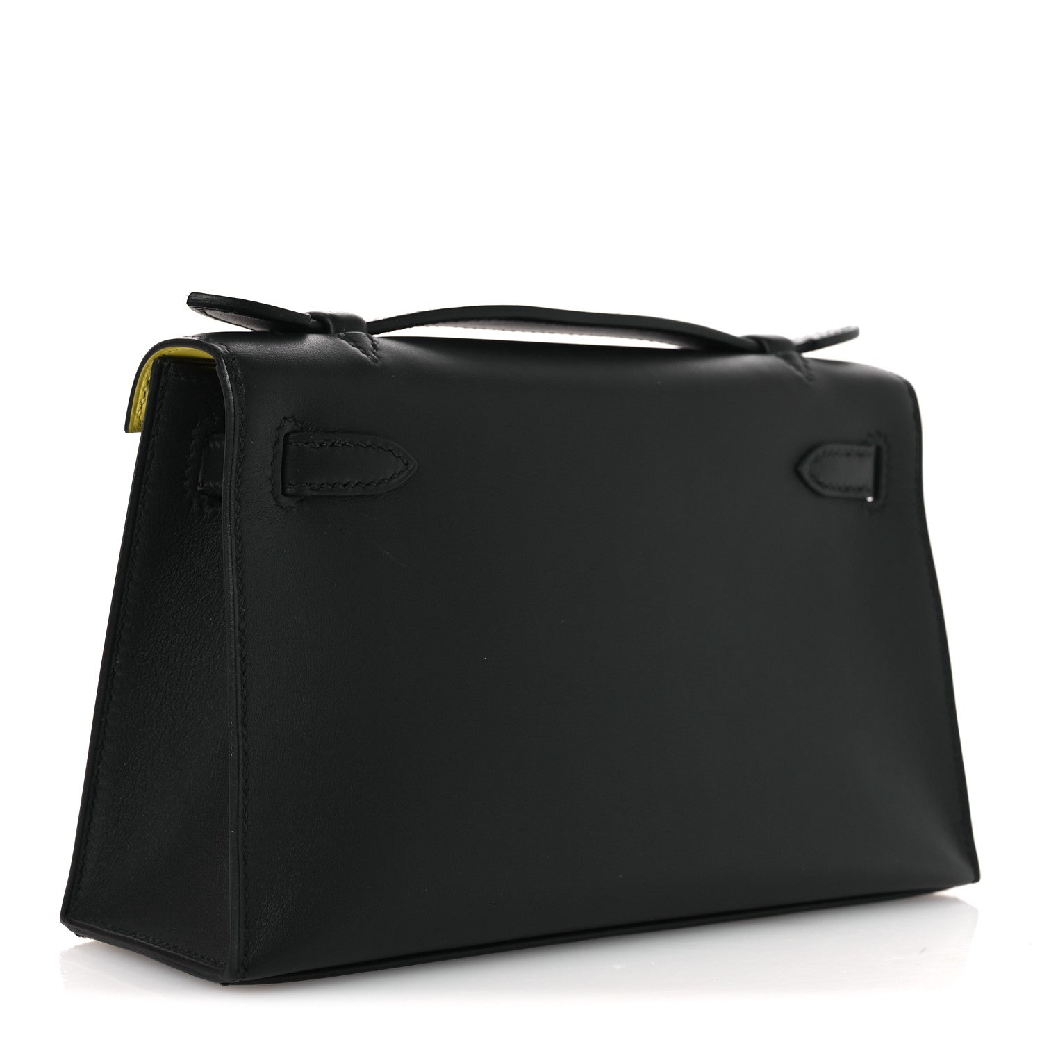 Swift Horseshoe Kelly Pochette Clutch Black Lime
