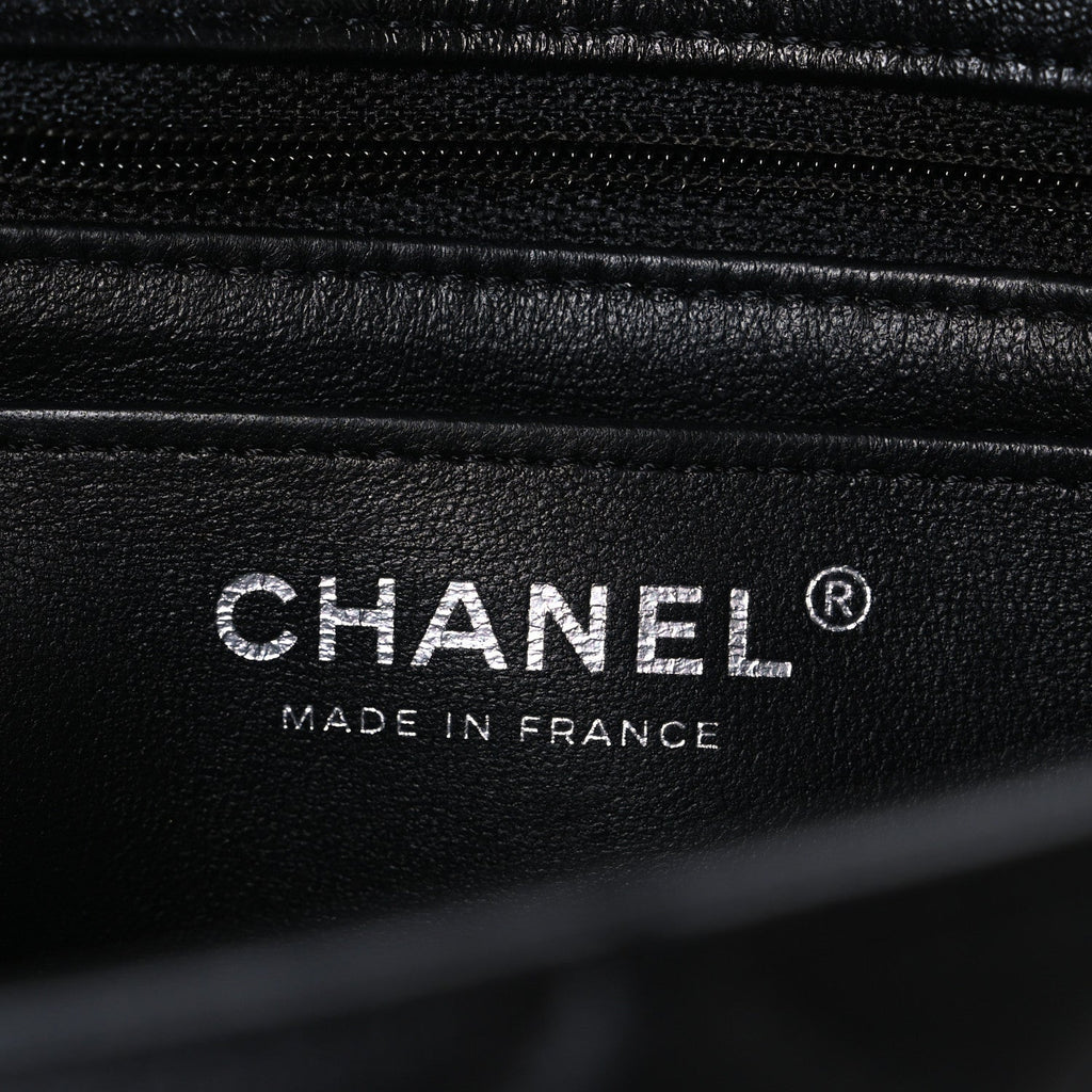 Lambskin Quilted Mini Rectangular Flap Black